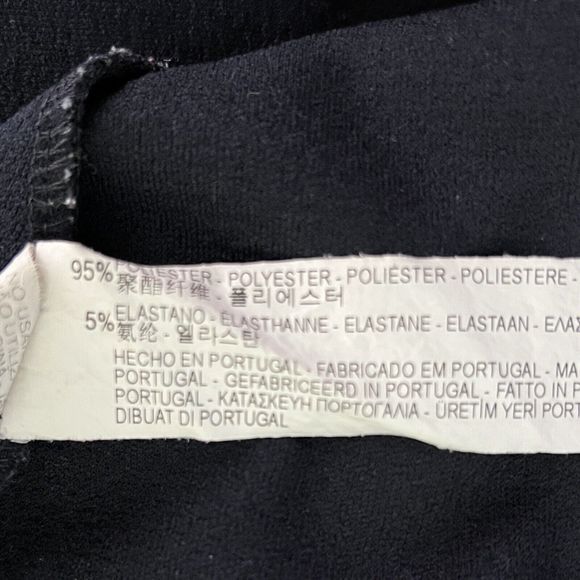 Zara Shirt Womens Small Navy Blue Textured Bell Sleeve Basic Neutral Minimalist - Picture 8 of 8